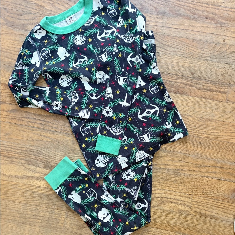 Hanna Andersson Kids Pajama Set - Black with Green Accents